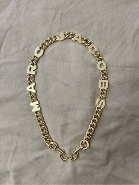 Marc Jacobs Gold Letter Chain Strap with Logo Plaques